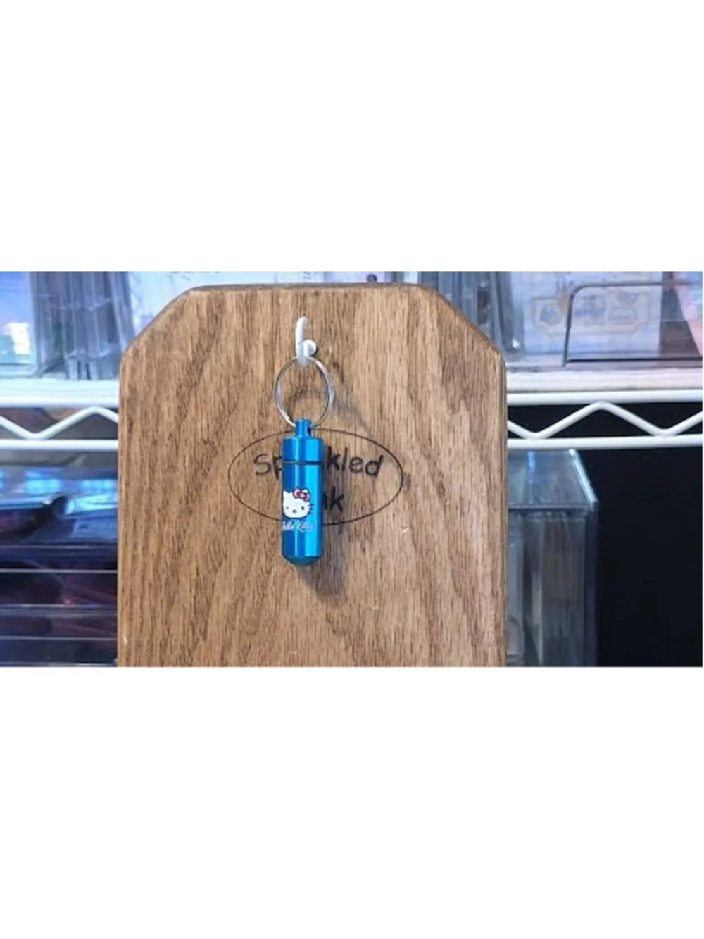#HK-2309 Hello Kitty Mini Pill Container Keychain Blue